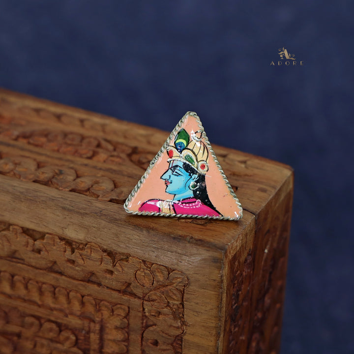 Zoe Triangle Hand Painted Silver Ring