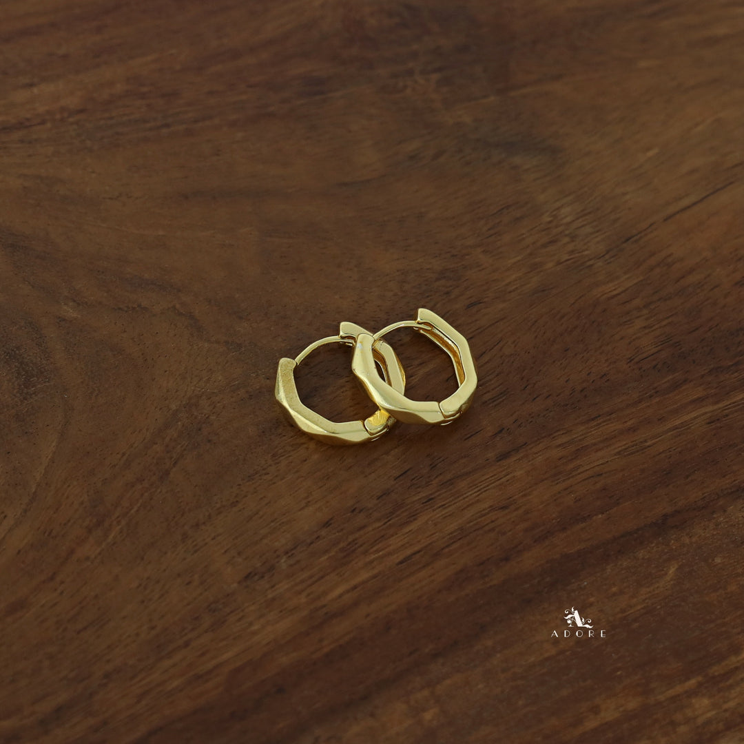 Golden Curvy  C Shape Hoop Earring