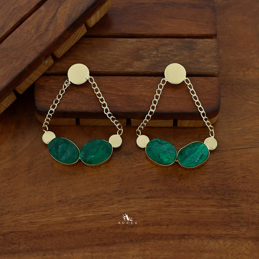 Venus Golden Pair Dyed Stone Earring