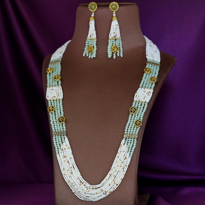 Penelopa Onyx Long Neckpiece With Earring