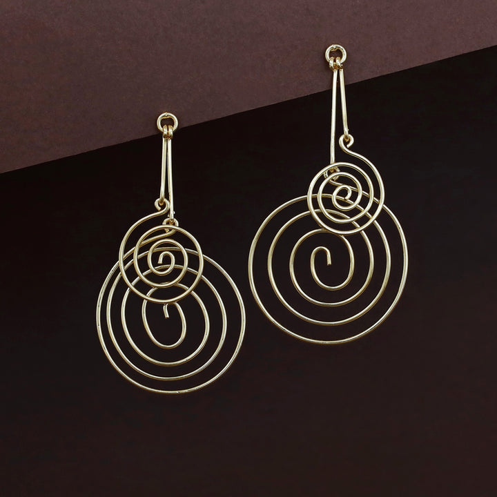 Riya Golden Dual Spiral Earring