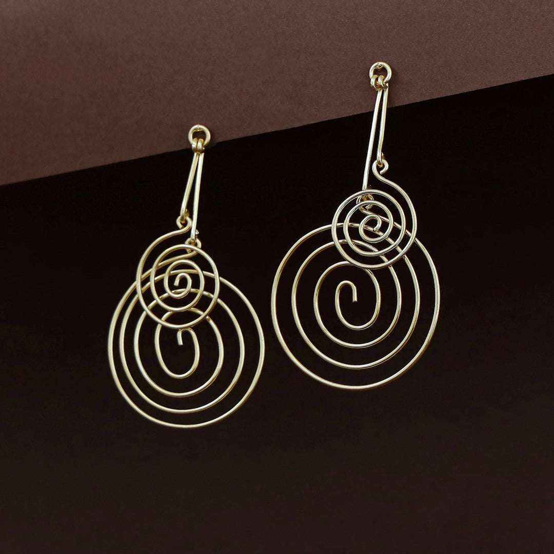 Riya Golden Dual Spiral Earring