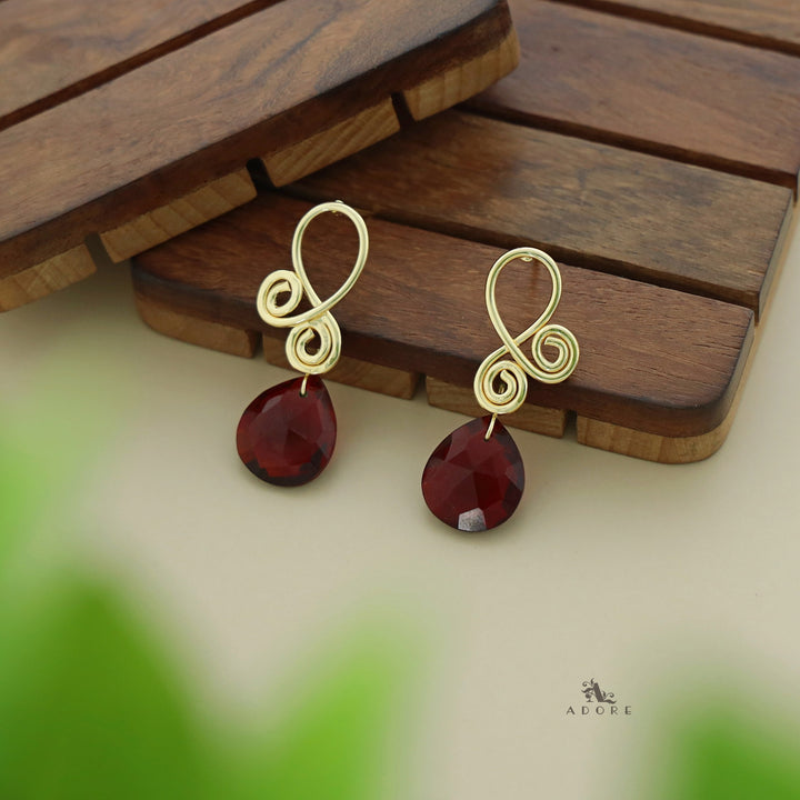 Aaira Golden Drop Glossy Earring