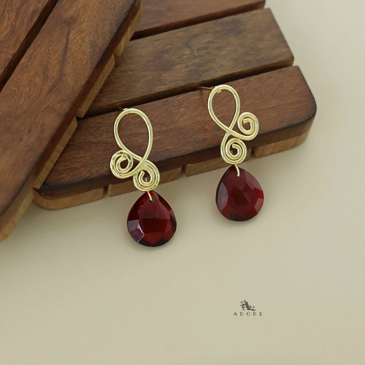 Aaira Golden Drop Glossy Earring