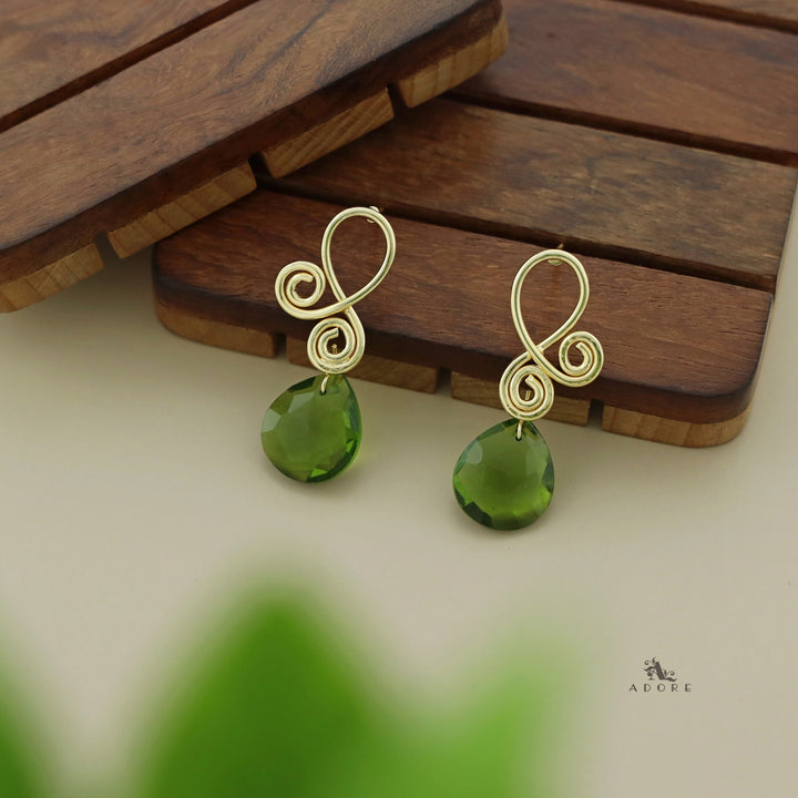 Aaira Golden Drop Glossy Earring