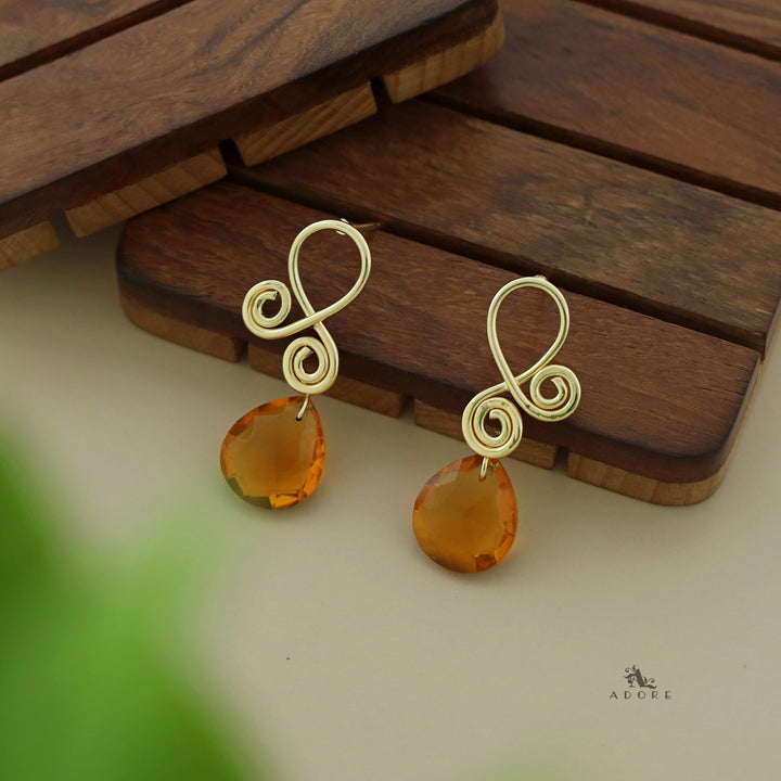 Aaira Golden Drop Glossy Earring