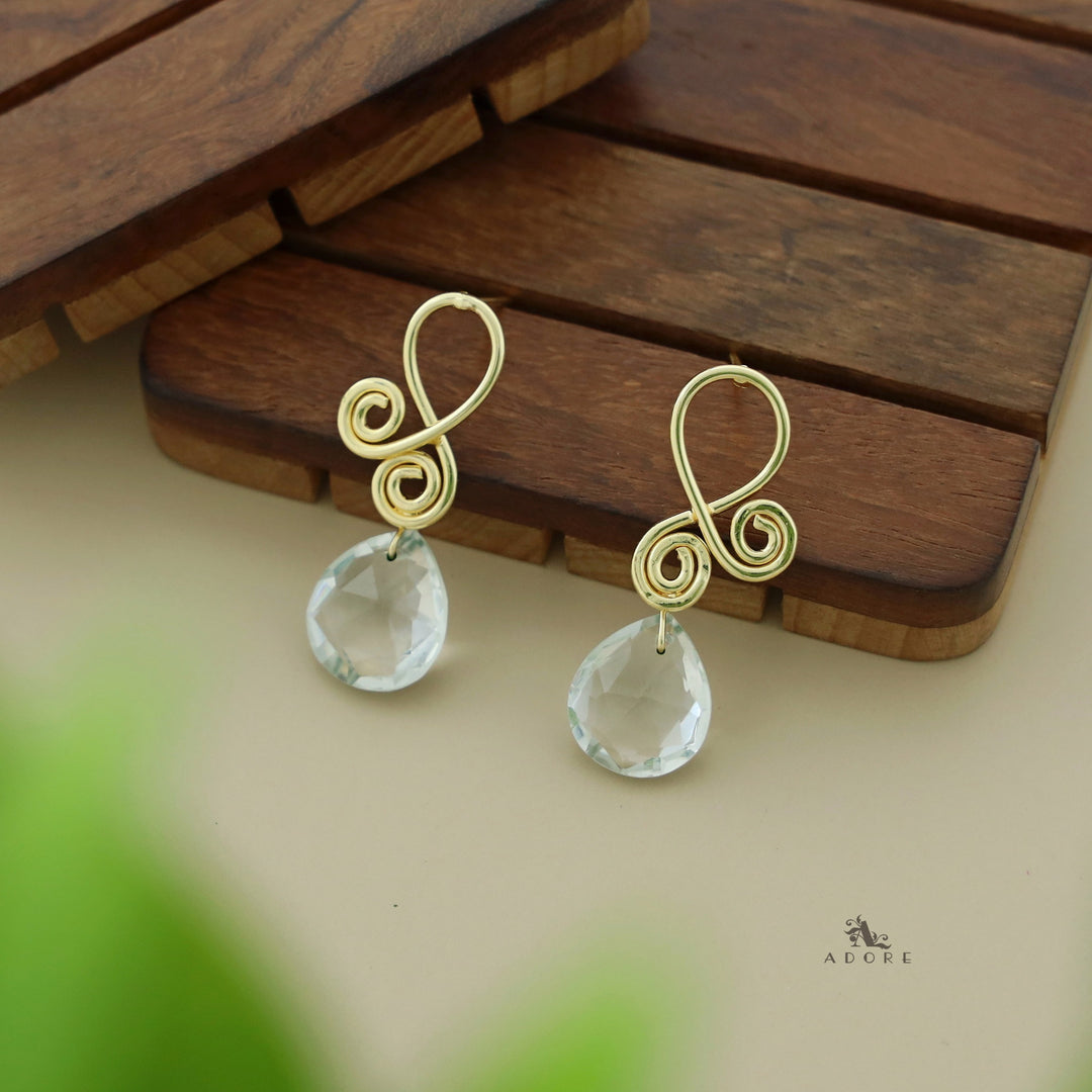 Aaira Golden Drop Glossy Earring