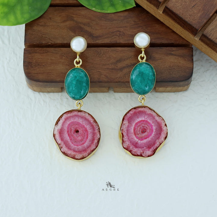 Alyn Pearl Solar Agate Earring