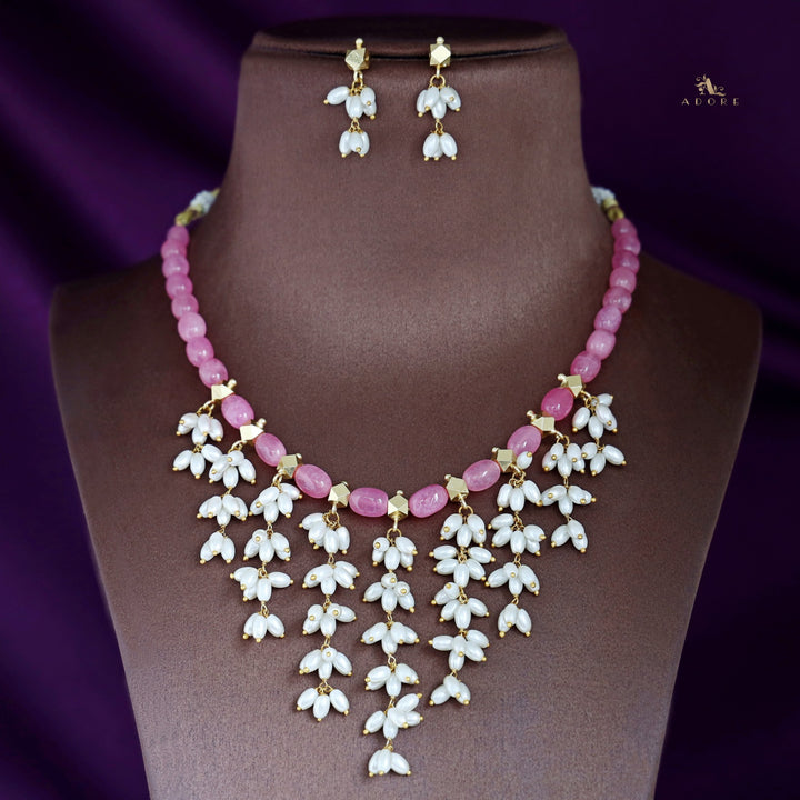 Tania Hanging Pearl Neckpiece With Earring