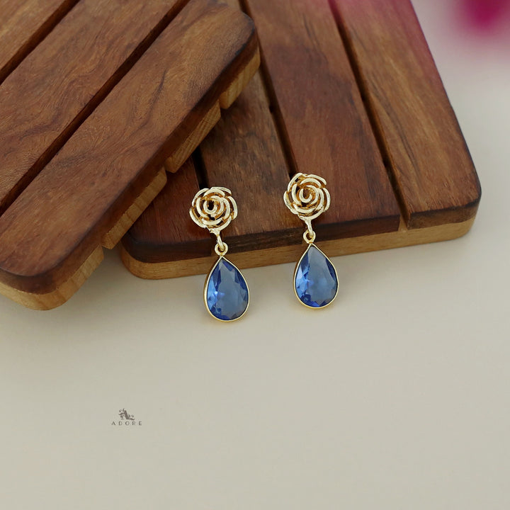 Rosette Drop Glossy Earring