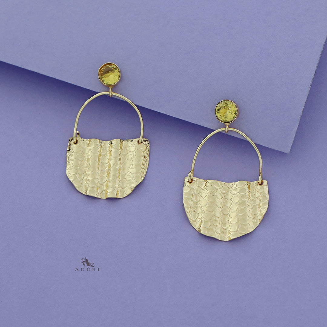 Ojaswini Golden Hanging Basket Earring