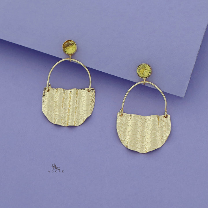 Ojaswini Golden Hanging Basket Earring