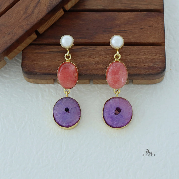 Alyn Pearl Solar Agate Earring