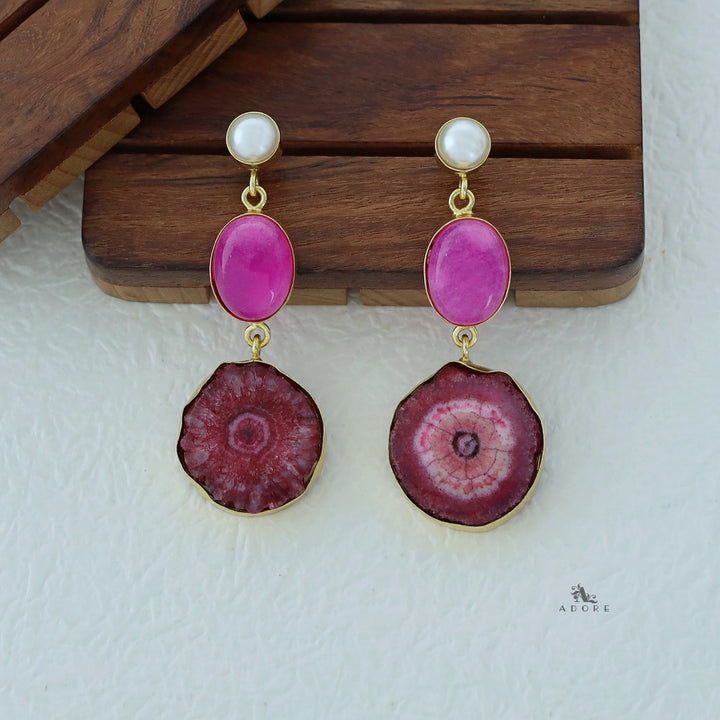 Alyn Pearl Solar Agate Earring