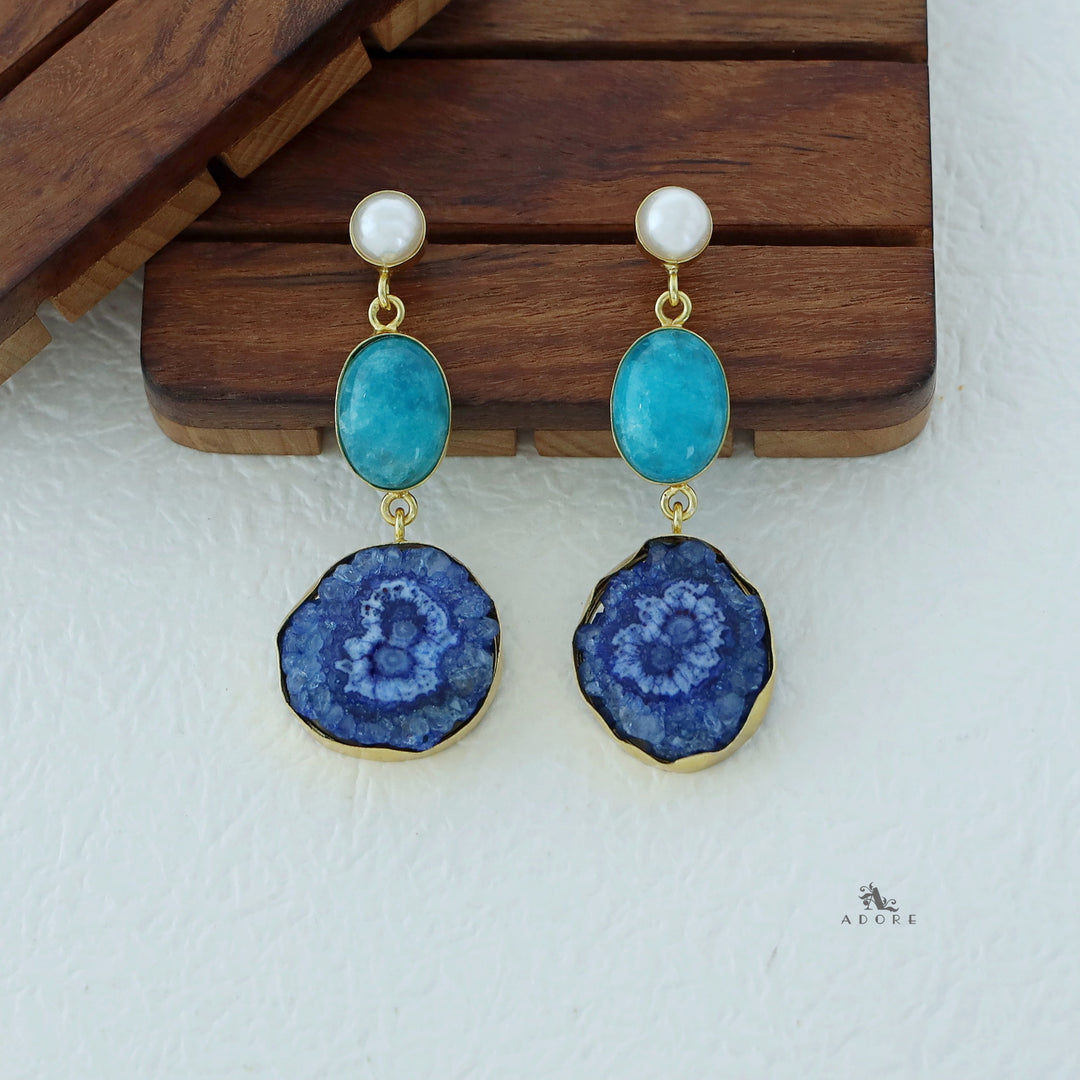 Alyn Pearl Solar Agate Earring