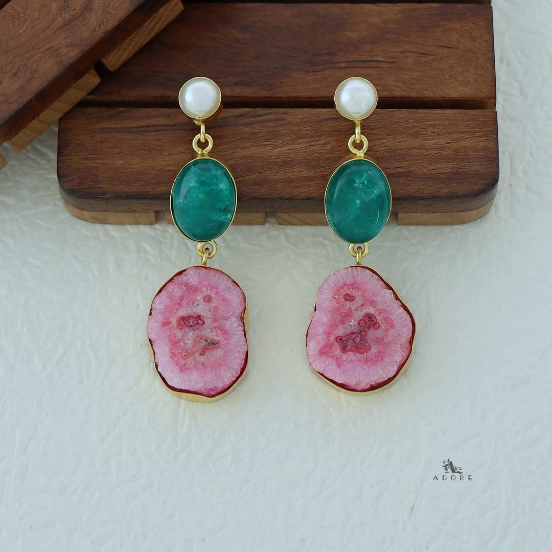 Alyn Pearl Solar Agate Earring