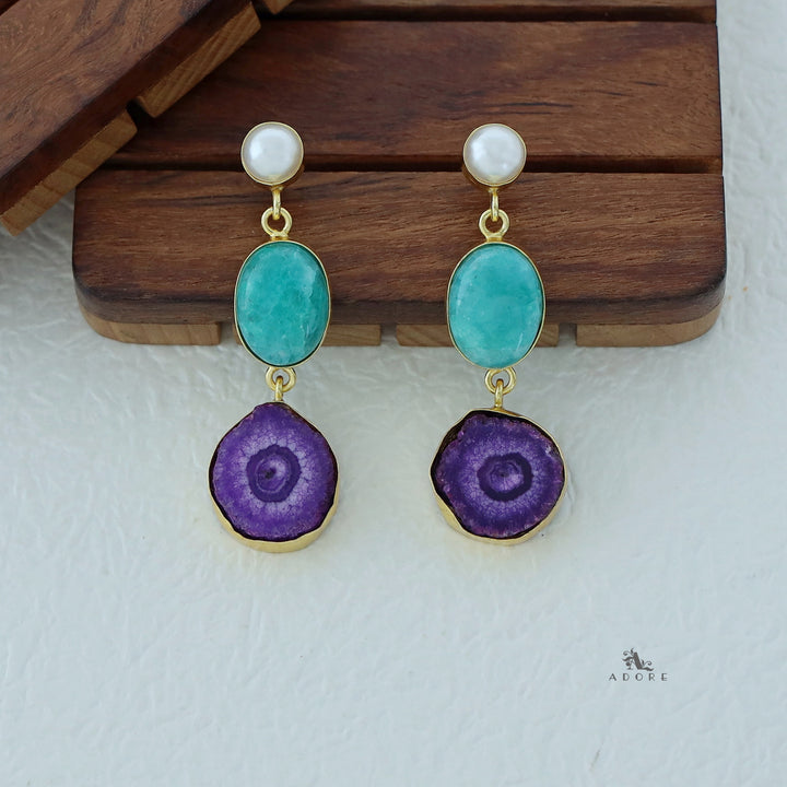 Alyn Pearl Solar Agate Earring