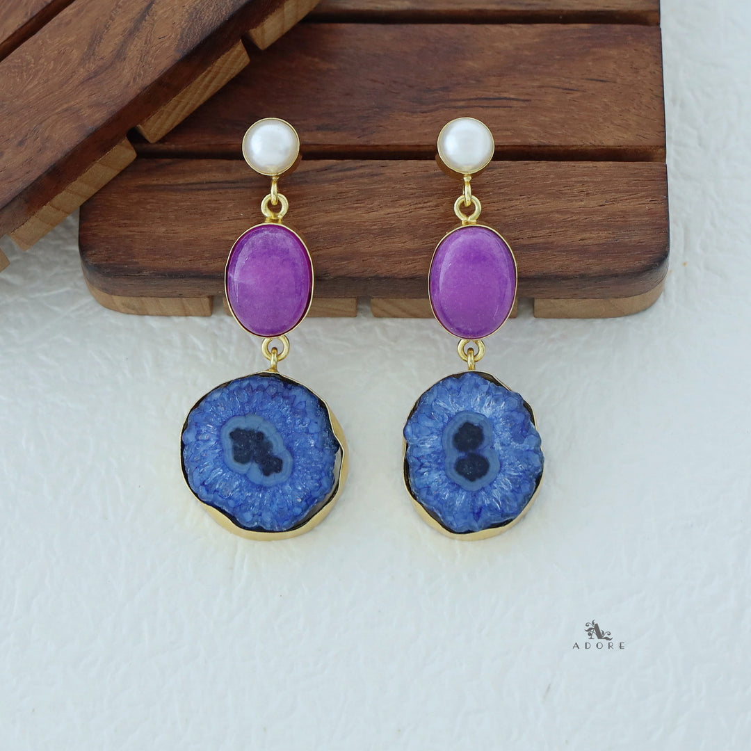 Alyn Pearl Solar Agate Earring