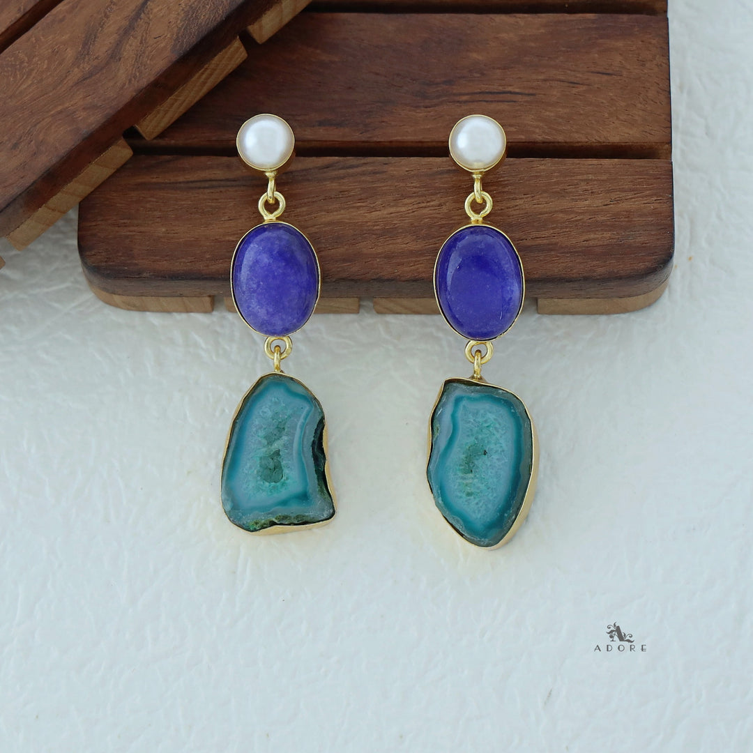 Alyn Pearl Solar Agate Earring