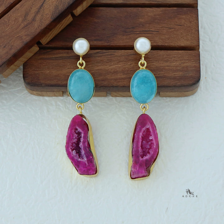 Alyn Pearl Solar Agate Earring