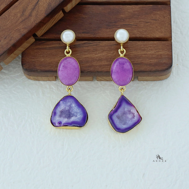 Alyn Pearl Solar Agate Earring