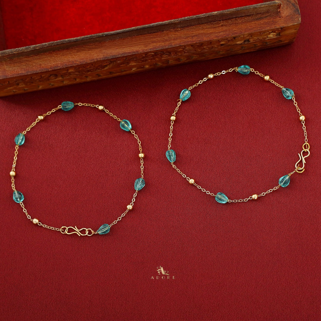 Dharani Beaded Chainy Anklet