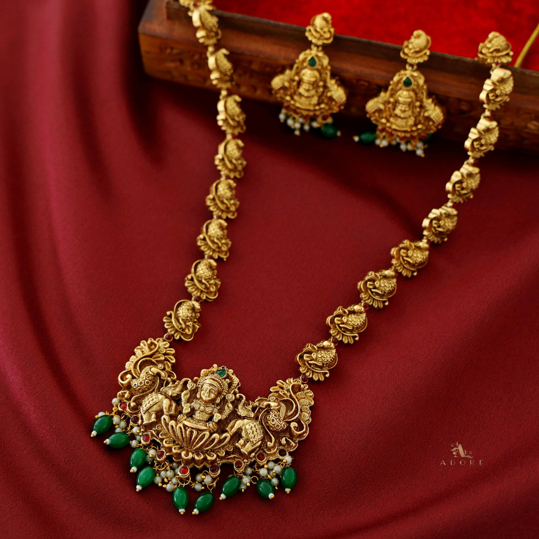 Naivedhi Mayoori Long Haram With Earring