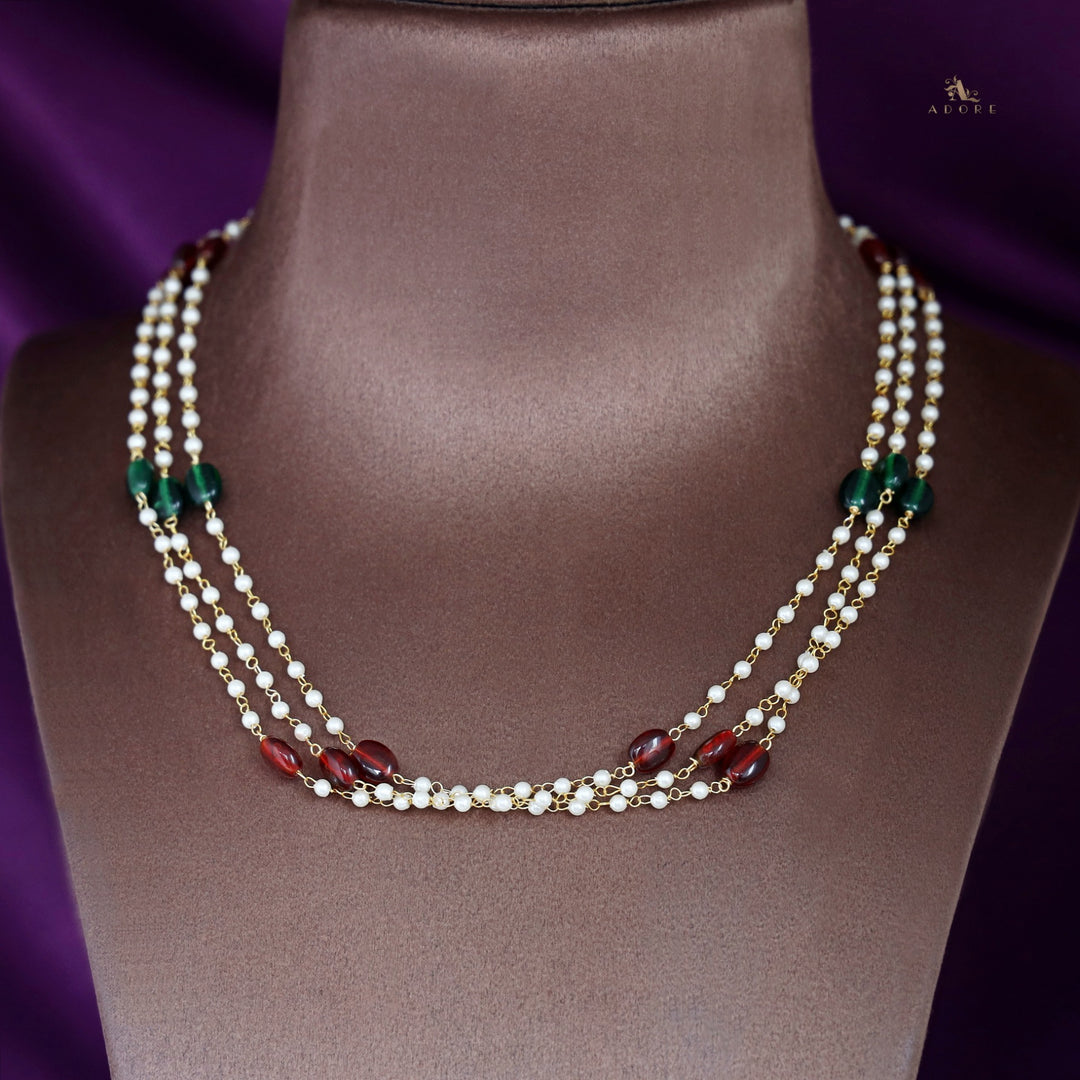 Tenille 3 Layer Multicolour Pearl Neckpiece