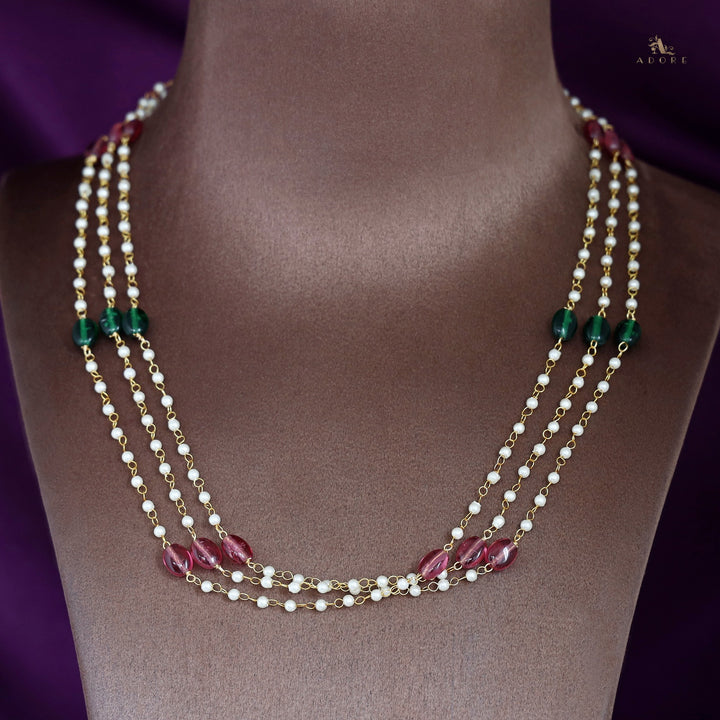 Tenille 3 Layer Multicolour Pearl Neckpiece