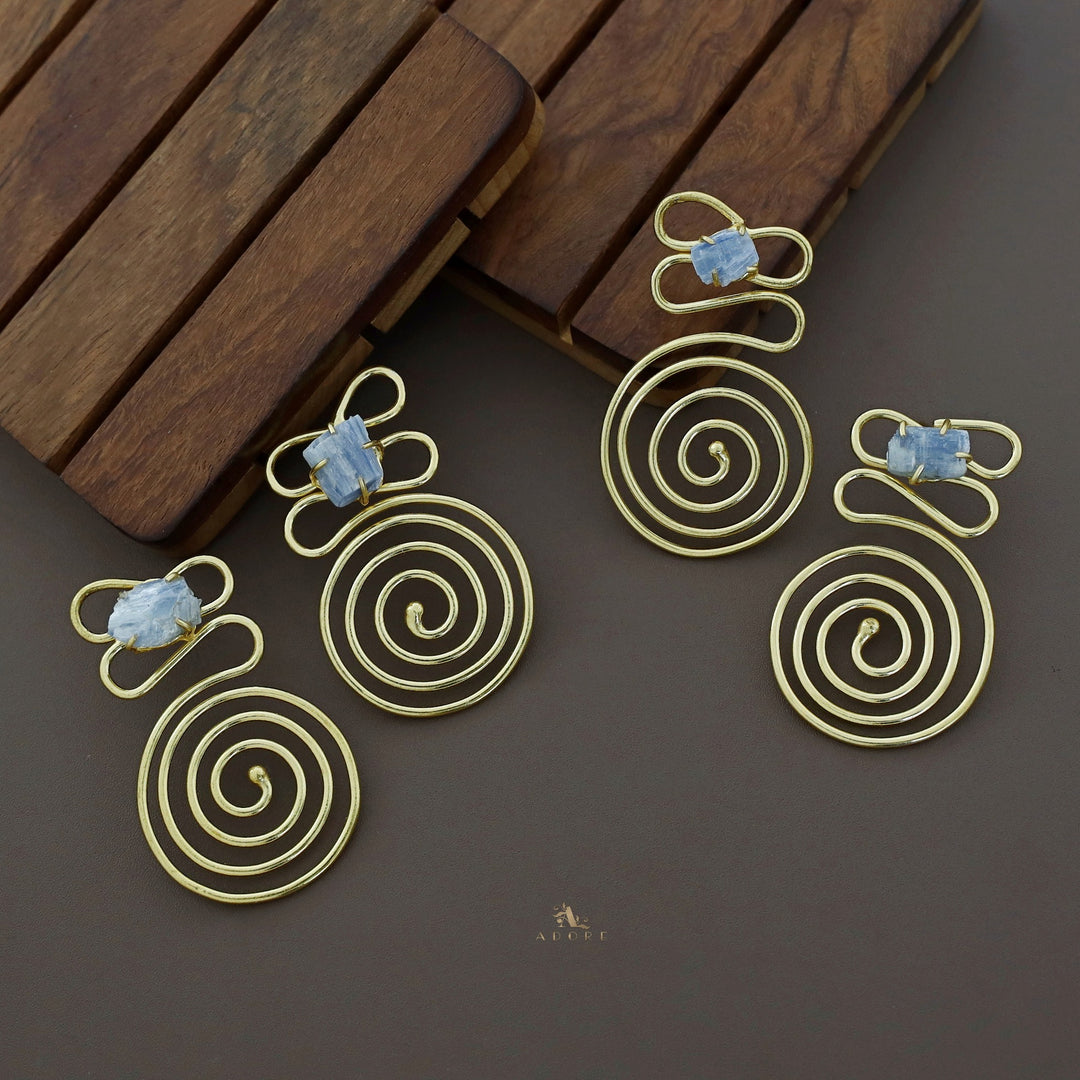 Ziana Golden Swirl Raw Stone Earring