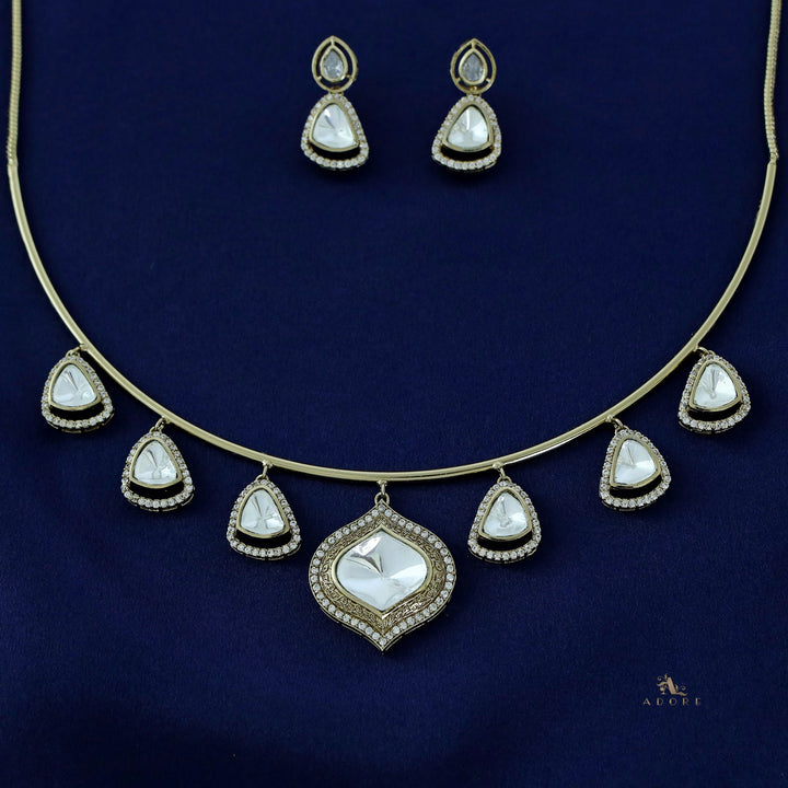 Lenisha Jadau kundan Stone Neckpiece With Earring