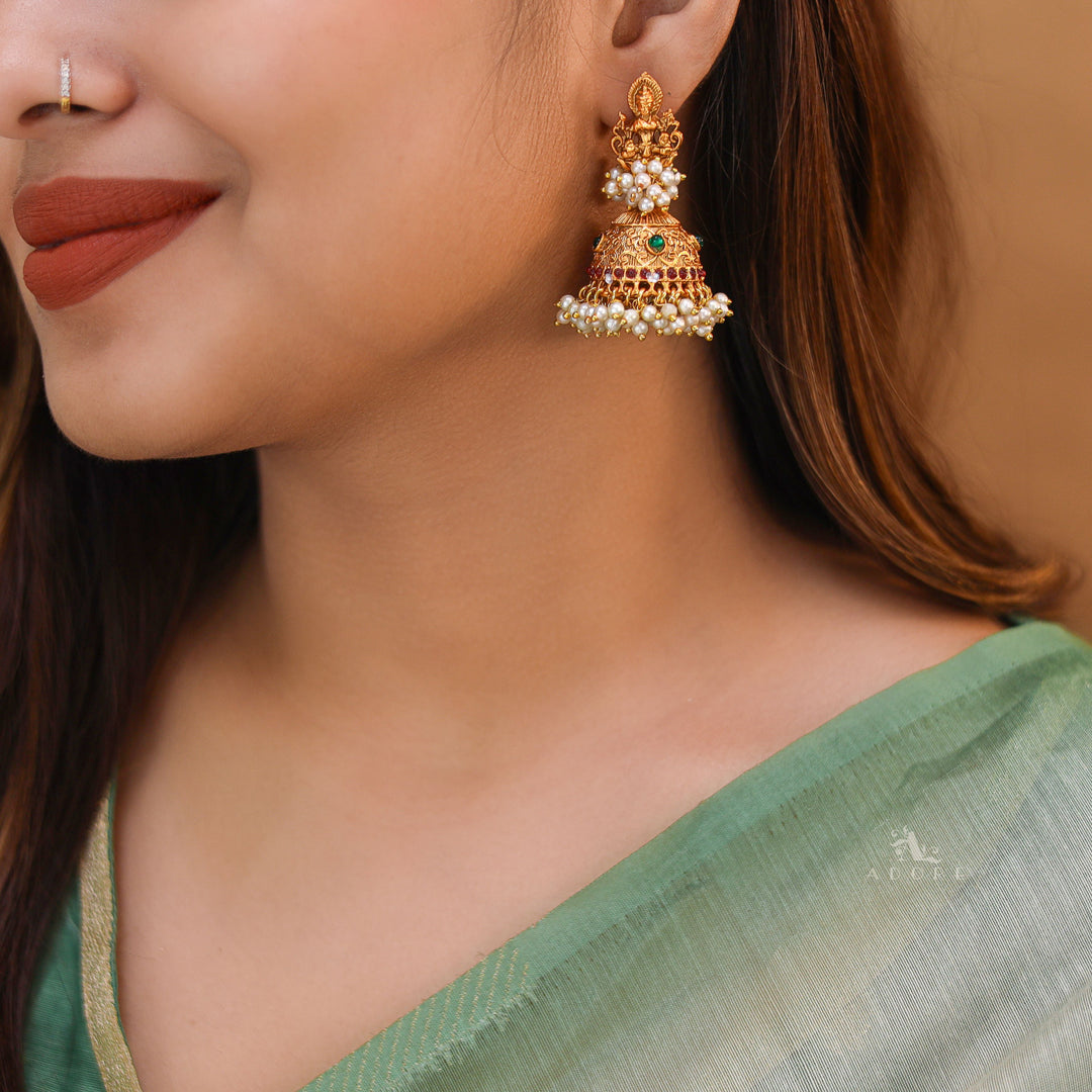 Alankrithi Lakshmi Pearl Jhumka