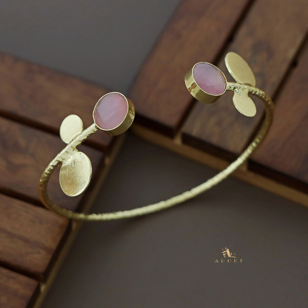 Hamsini Golden Glossy Stone Bangle