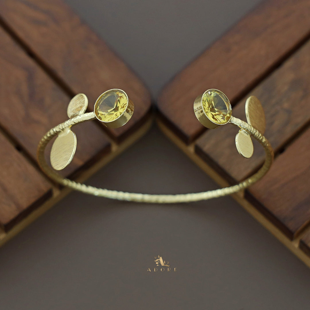 Hamsini Golden Glossy Stone Bangle