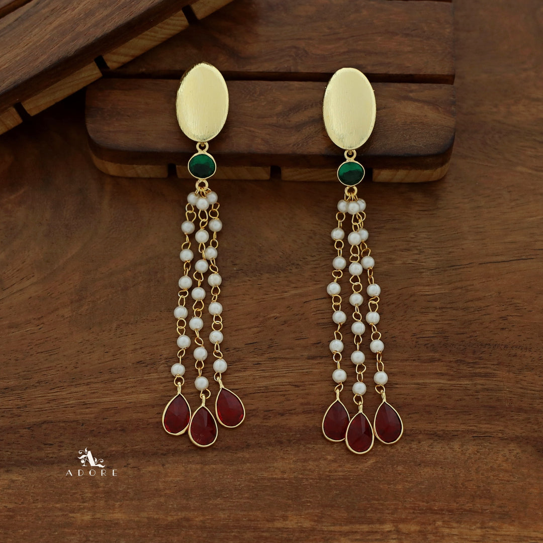 Ellie Pearl Rain Drops Glossy Earring