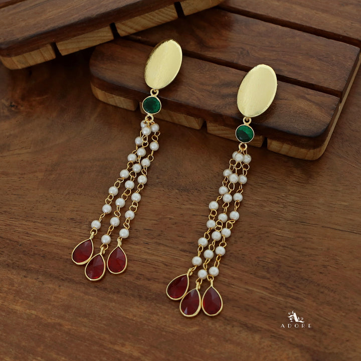 Ellie Pearl Rain Drops Glossy Earring