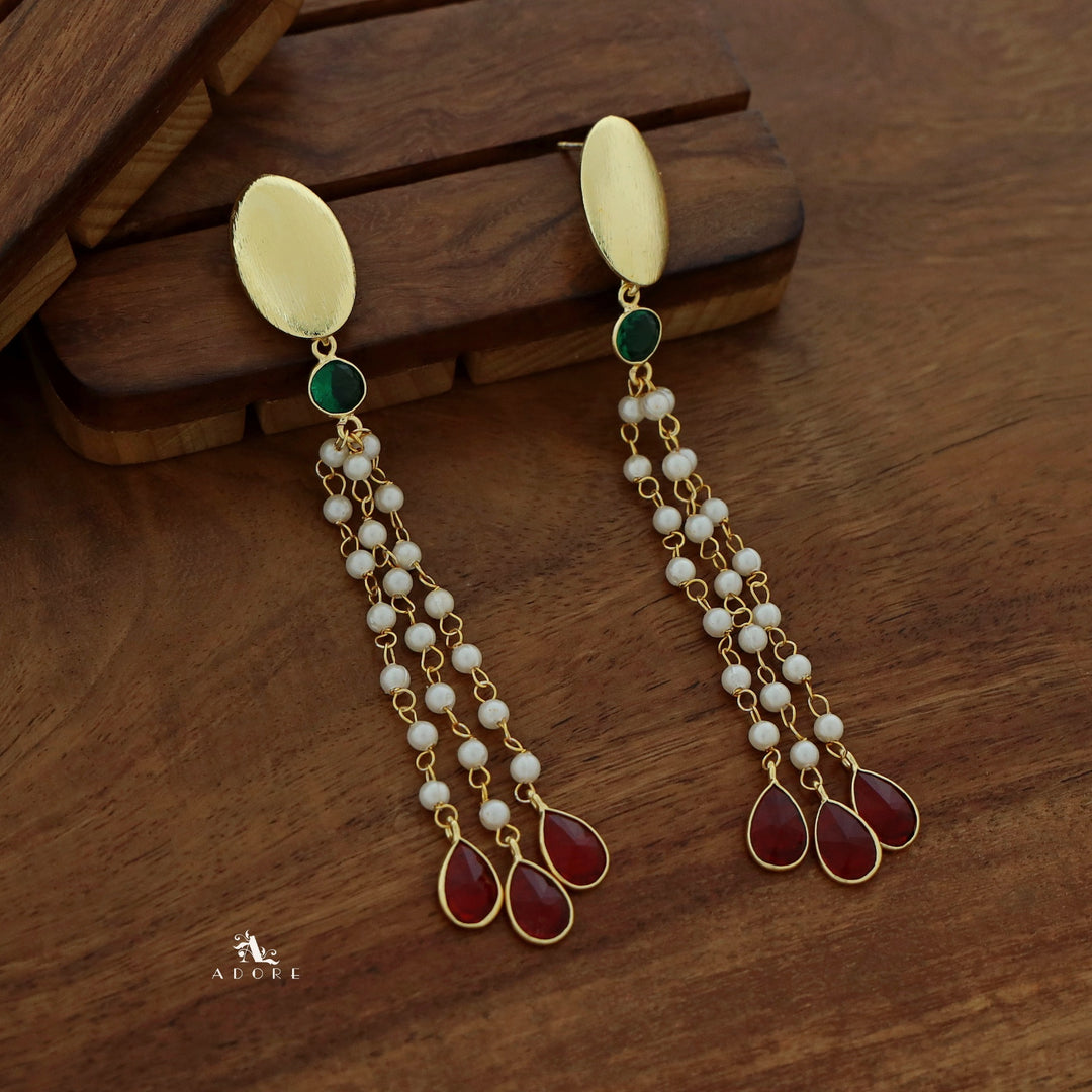 Ellie Pearl Rain Drops Glossy Earring