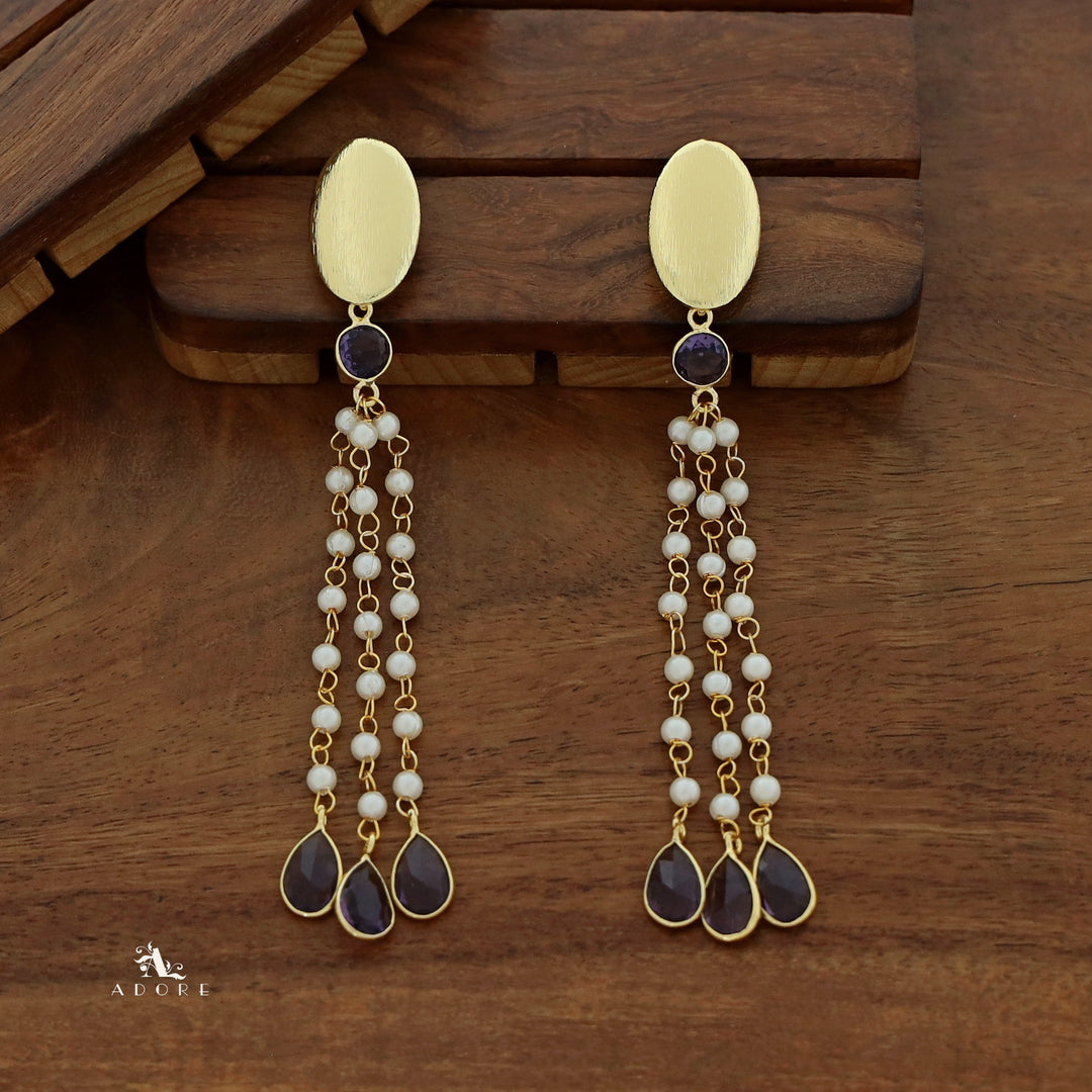 Ellie Pearl Rain Drops Glossy Earring