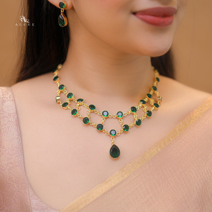 Dual Layer Fresh Water Pearl  Glossy Neckpiece With Earring