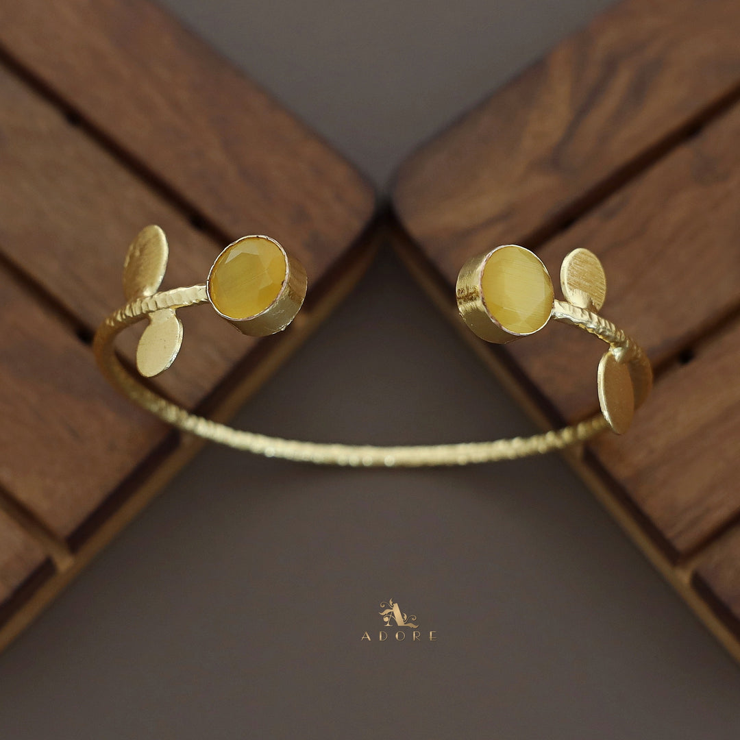 Hamsini Golden Glossy Stone Bangle