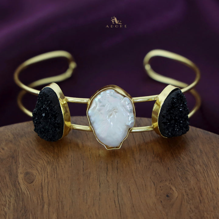 Garima Golden Baroque + Dual Raw Stone Bangle