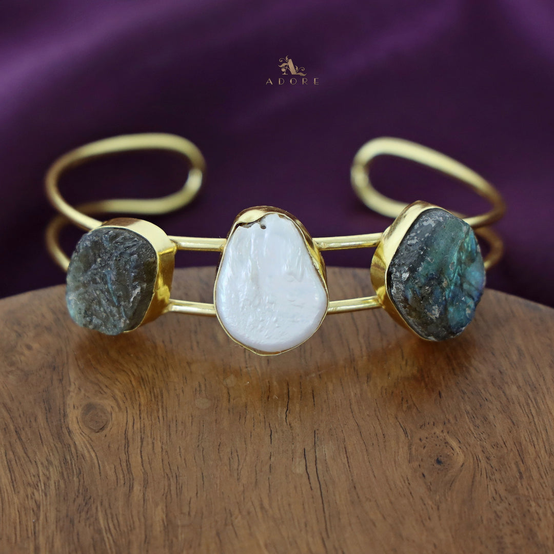 Garima Golden Baroque + Dual Raw Stone Bangle