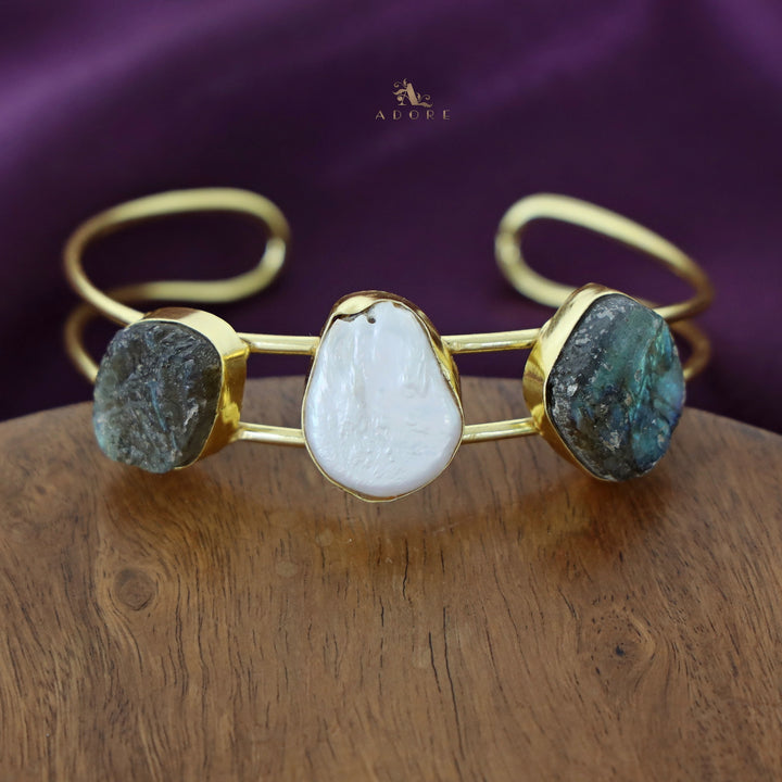 Garima Golden Baroque + Dual Raw Stone Bangle