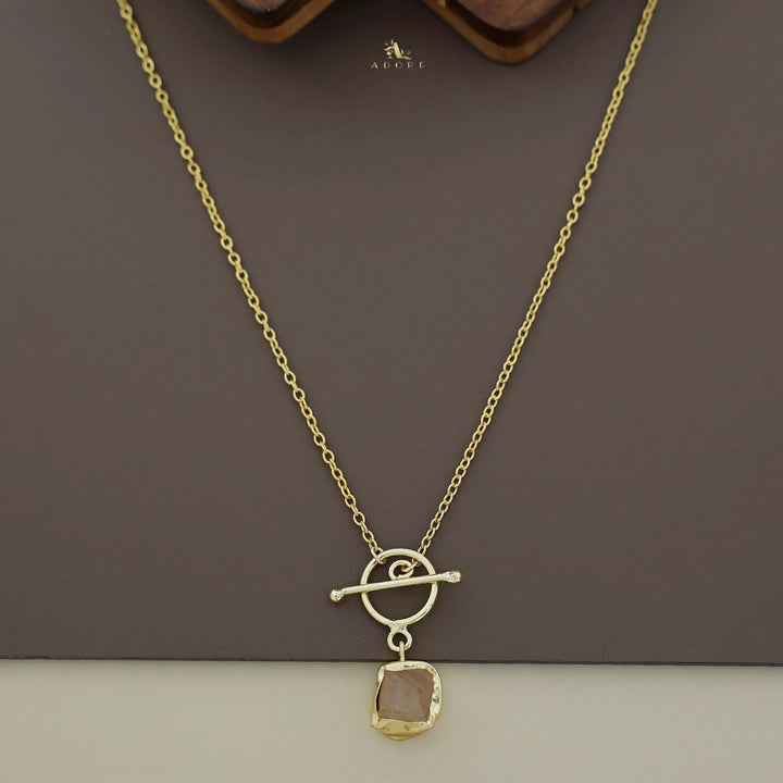 Yuka Golden Ring Raw Stone Neckpiece