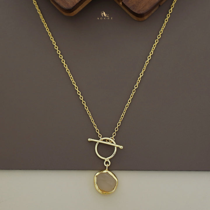 Yuka Golden Ring Raw Stone Neckpiece