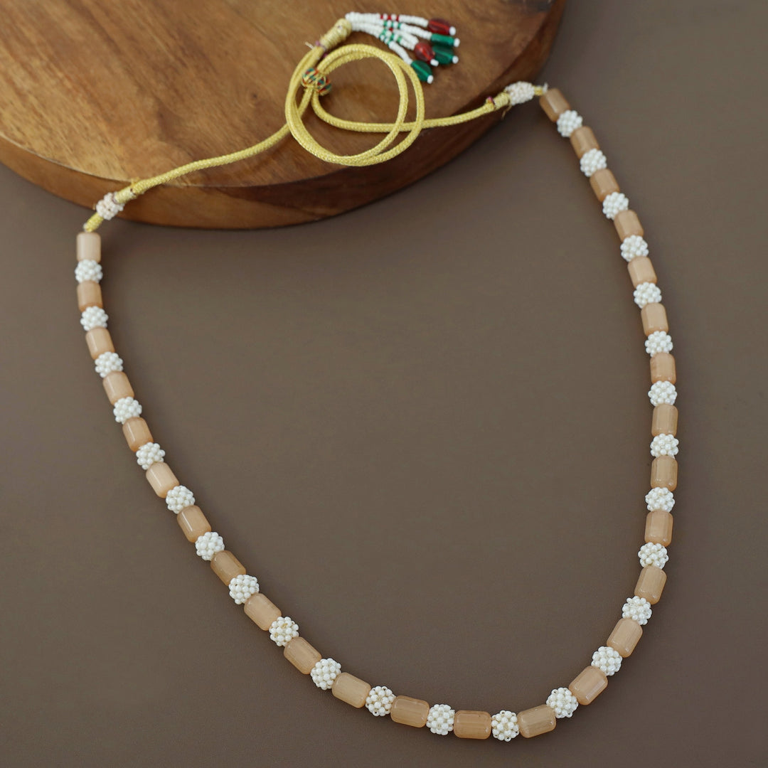 Salomi Cylindrical Glossy Cluster Pearl Neckpiece