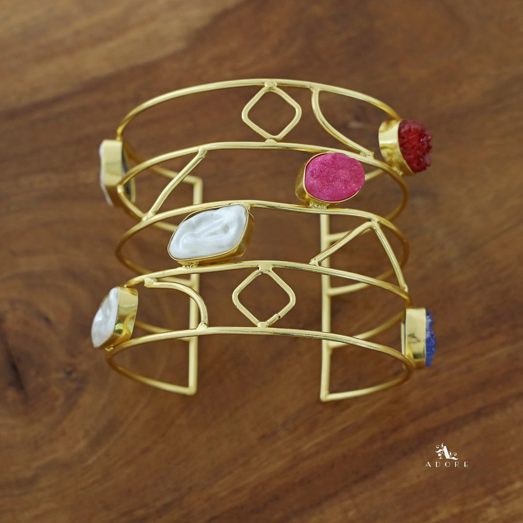 Deanna 4 Layered Druzy Stone + Baroque Bangle