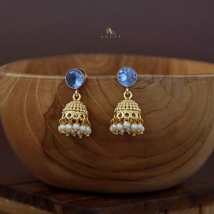 Swasthi Golden Pearl Glossy Jhumka