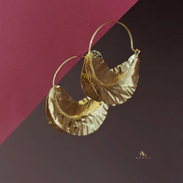 Reza Leafy Hoop Earring