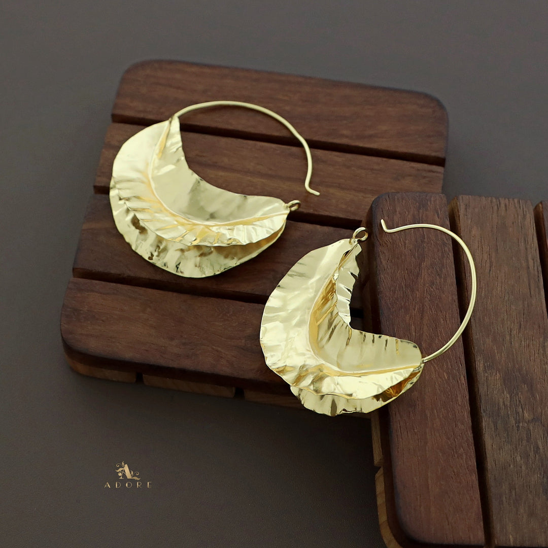 Reza Leafy Hoop Earring